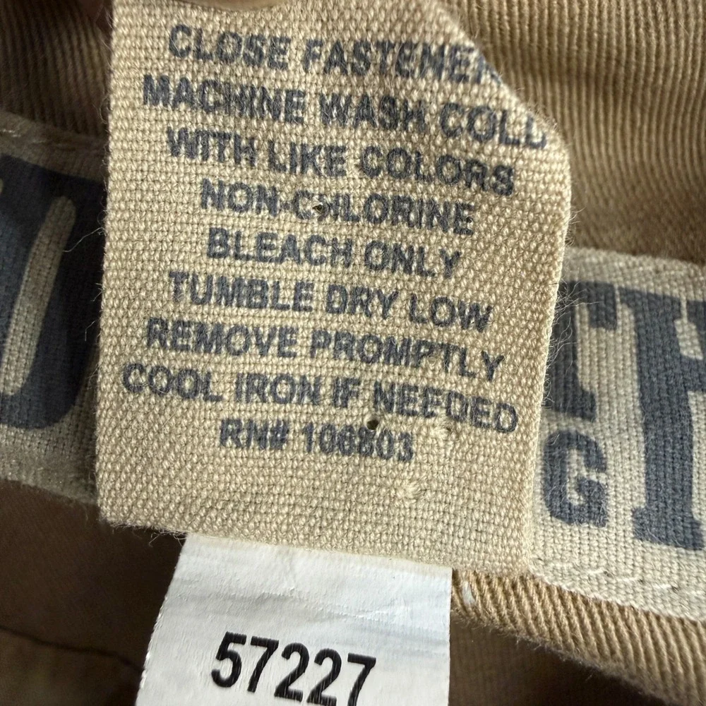 Duluth Trading Co Mens 2XL Khaki Cotton Canvas Blazer Chore Coat Elbow Patches